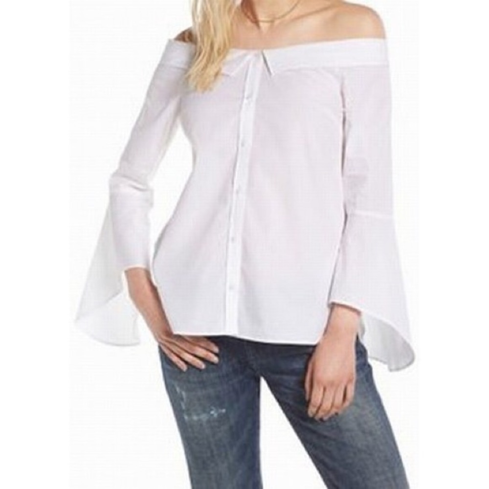 Leith White Off the shoulder top